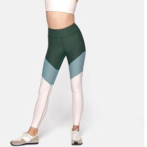 Outdoor Voices 7/8 Spring green/blue/light pink workout warmup leggings Sz XL
